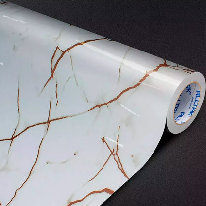 Selbstklebefolie für Spüle und Arbeitsplatte Alltak Decor Calacatta Oro Marmor – Glänzend